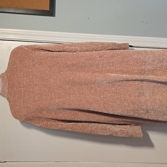 D&Co Mauve Chenille Cardigan Worth Pockets Sz L - Picture 3 of 5